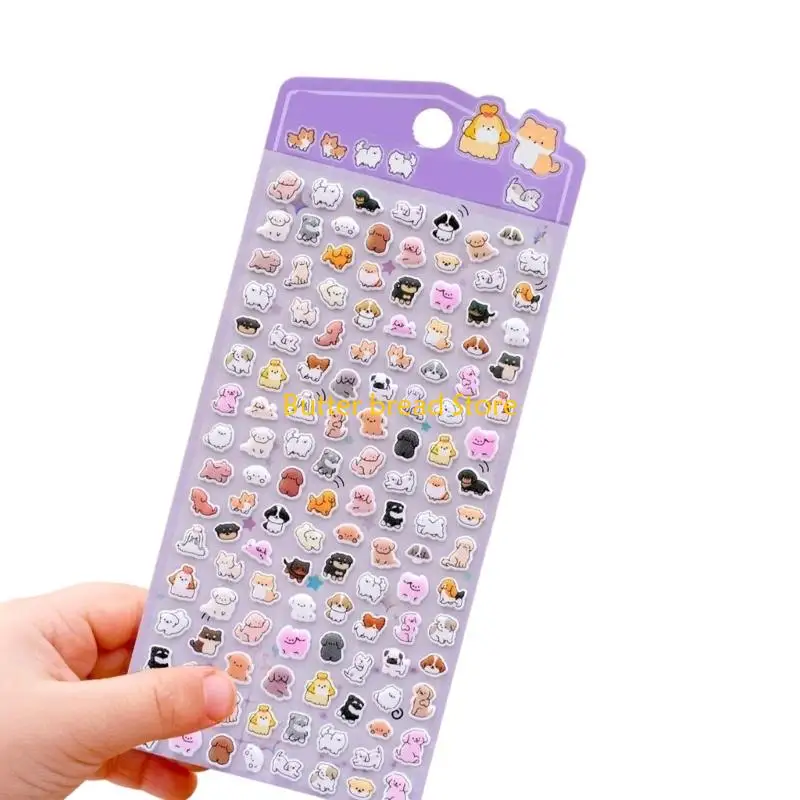 W89C 3D Sticker Cartoon Sticker Tiny Handcraft Sticker Reusable Tiny Patches