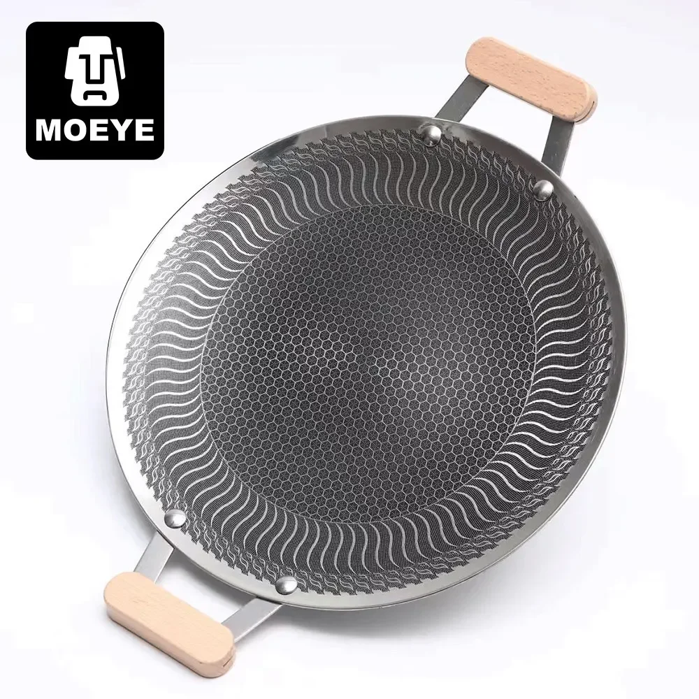 

MOEYE Outdoor Camping Barbecue Grill Plate 316L Stainless Steel Cooking Plate BBQ Nonstick Frying Plate Thickened Bottom