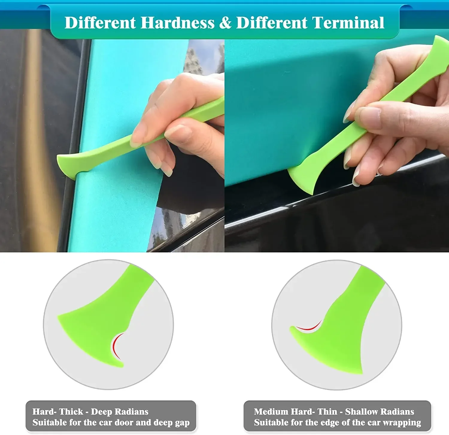 NEW 3Pcs Vinyl Car Wrap Tool Micro Stick Squeegee Window Tinting Kit Corner Scraper Curves Slot Tucking Tools Gap Film Cutter