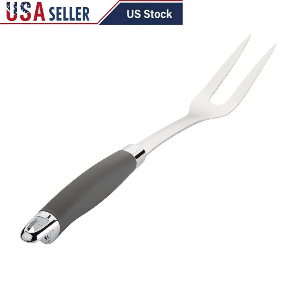 

SureGrip Stainless Steel Meat Fork 1325 Inch Kitchen Tool Durable Carving Utensil Comfortable Grip Convenient Hanging Loop