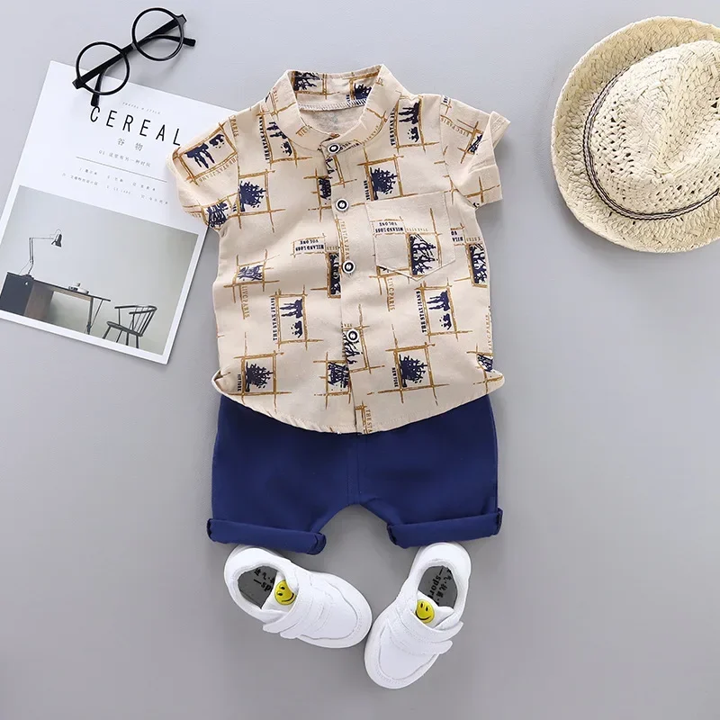 

New Summer Baby Clothes Suit Children Boys Shirt Shorts 2Pcs/Sets Fashion Kids Clothing Toddler Casual Costume Infant Tracksuits