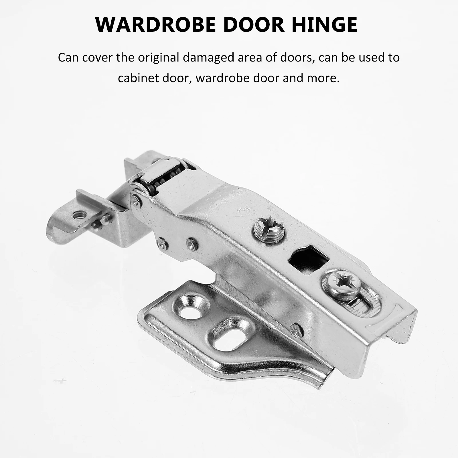 

Metal Silent Hinges 4 Sets Cabinet Door Stainless Steel Cold Rolled Wardrobe Hinge Durable Easy Install Hardware