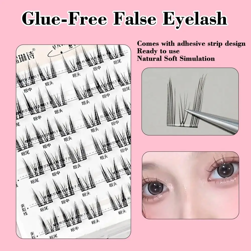 Heiße Selbstklebende Wimpern Cluster Wimpern Kein Kleber Wimpern Einzelne Wimpern Kleber Wiederverwendbare Cluster Wimpern Selbst Make-Up Sof I5U4