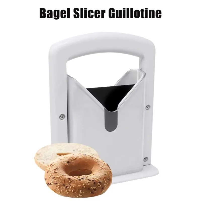 Manual Original Bagel Guillotine Universal Slicer With Stainless Steel Blade Bread Cake Buns Toast Cutter Kitchen Accessories