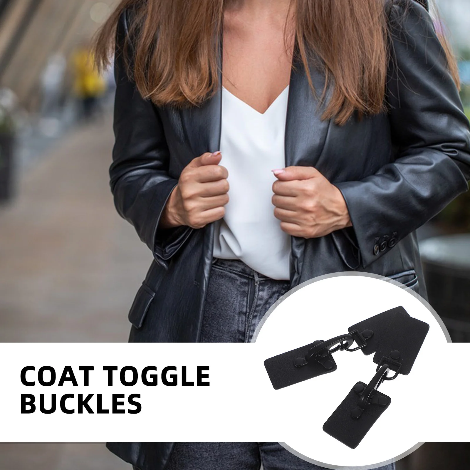 

2Pcs Metal Buckle Decoration Stylish Toggle Buttons for Coats Sweaters Jackets Durable Antiwear Clothing Accessories