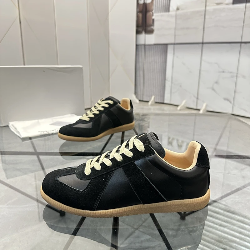 Image of Dexun-Schuhe, lässige Retro-Herren- und Damen-Paarschuhe, Sportschuhe, runde Zehenpartie, Schnürschuhe, bequeme Lederschuhe