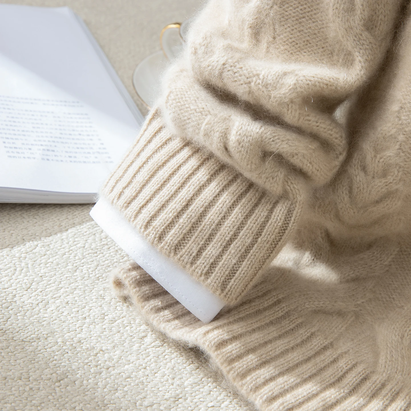 100% cashmere men's cardigan casual knit thick sweater luxury Pull Turn down collar jacket loose Jumper sing breasted streetwear