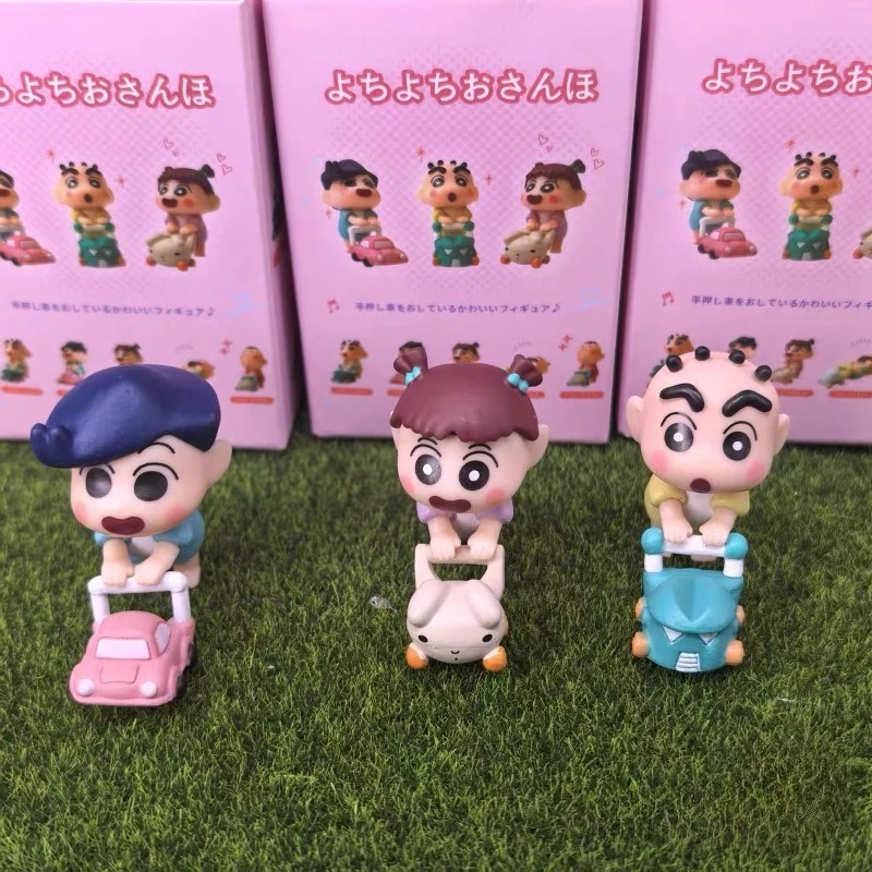 

Anime Crayon Shin-chan Baby Handcart Series Kawaii Action Figure Blind Box Toy Collection Ornaments Children Birthday Gifts