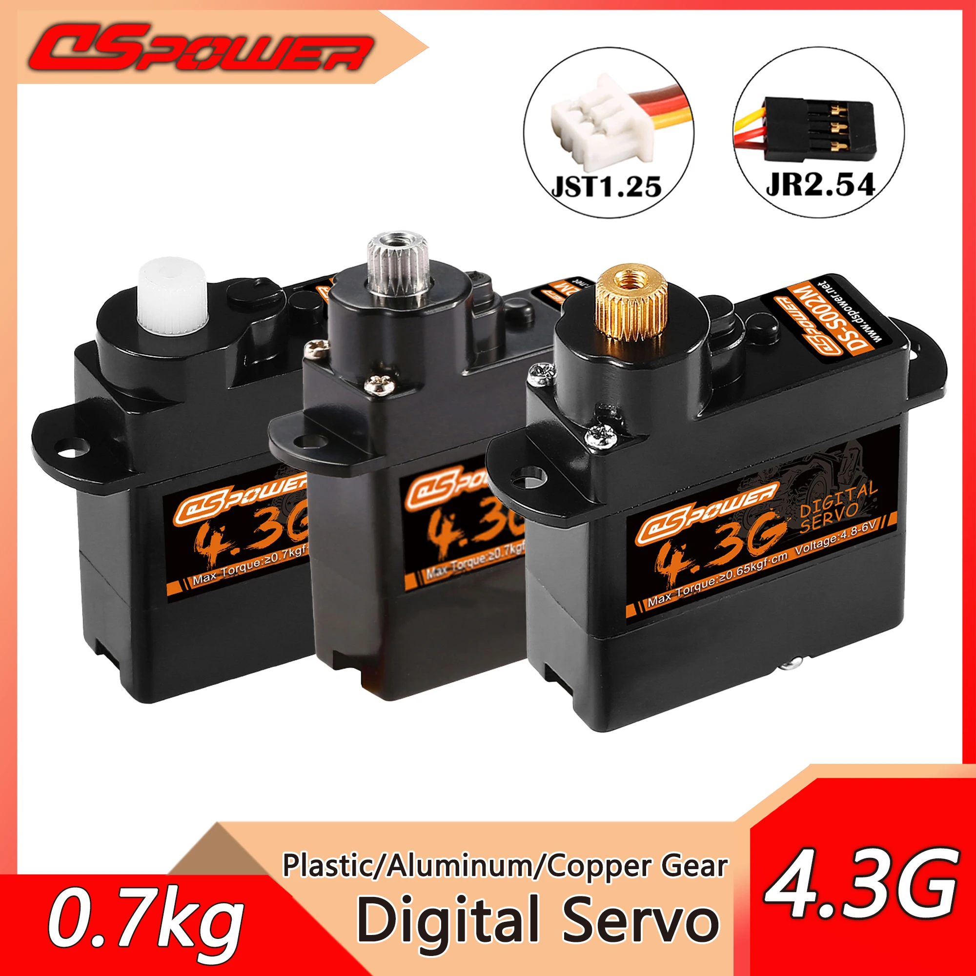 

DSpower 4.3g Plastic/Metal Gear Waterproof Digital Micro Servo for 1/24 Accesorios RC Crawler Car Plane Helicopter Wltoys Parts
