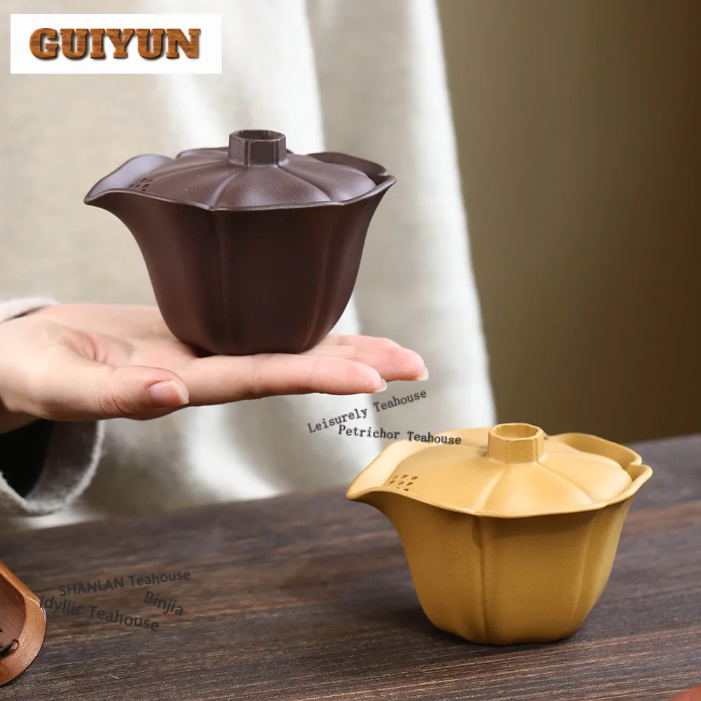 

160ml Aesthetic Yixing Purple Clay Teapots Handmade Hand Grab Pot Raw Ore Purple Or Section Mud Kettle Zisha Tea Set Decoration