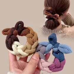 Laços de cabelo coloridos feitos à mão para mulheres, scrunchies elásticos altos, faixa grossa, acessórios para cabelo, novo design