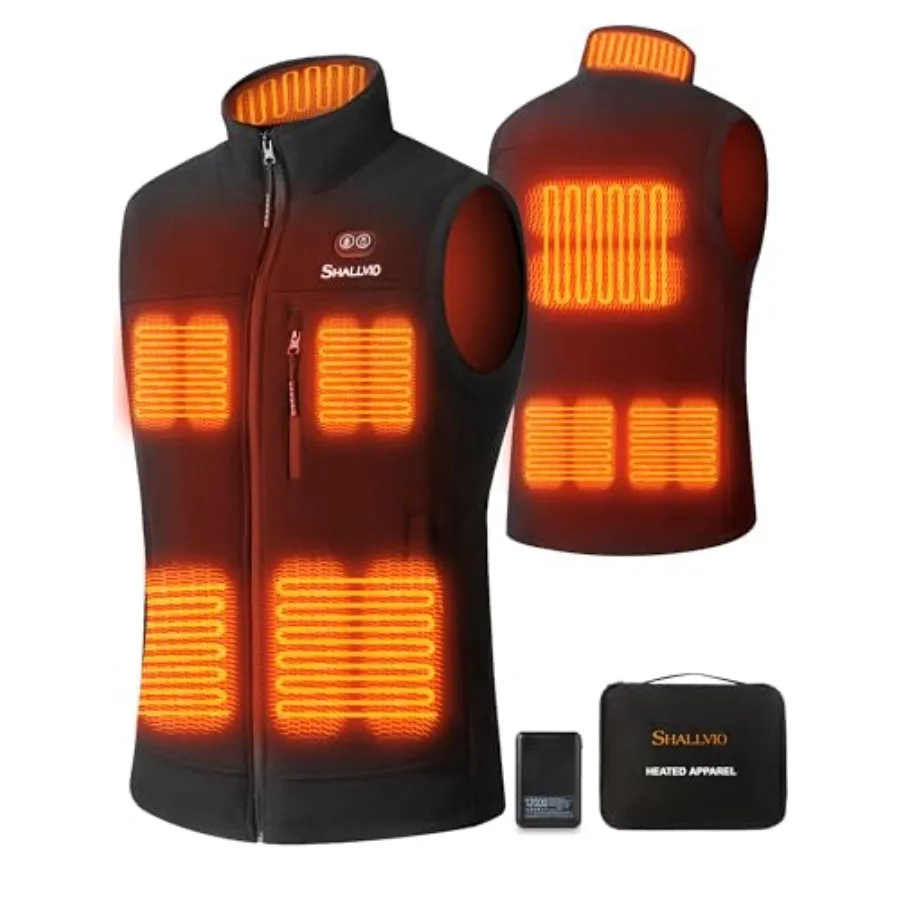 

Мужской флисовый жилет с подогревом, с аккумулятором 7.4V 12000mAh в комплекте, 8 зон нагрева, электрический жилет с подогревом для мужчин