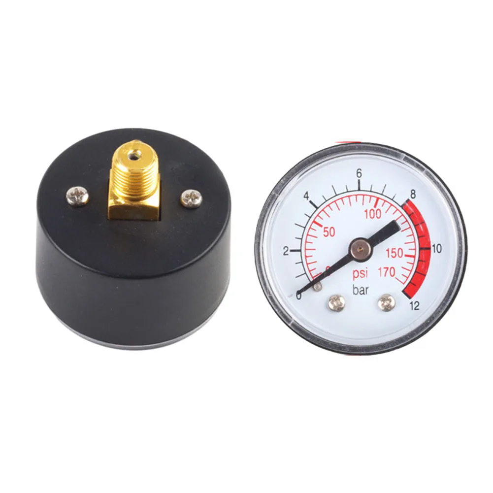 0-12Bar Pressure Gauge Air Compressor Gauge Black And White Color High-quality Materials Large Dial For Air Compressors