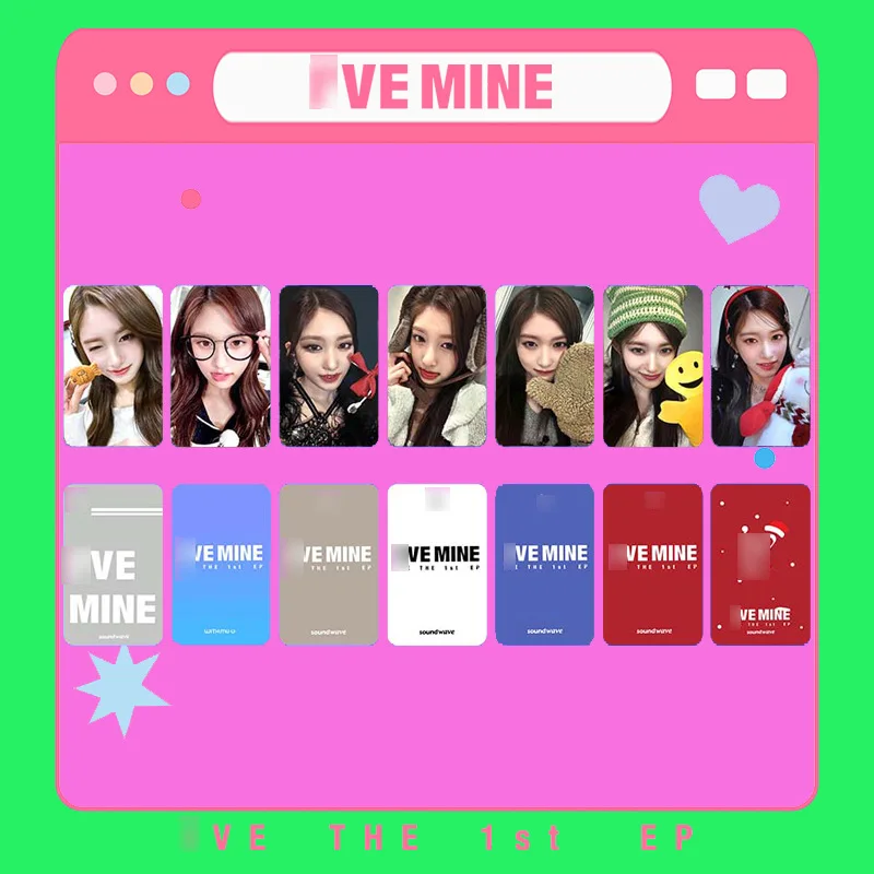 Kpop Idol 7pcs/set Lomo Cards IVE Photocards I'VE MINE SW Photo Card WONGYONG Postcard for Fans Collection