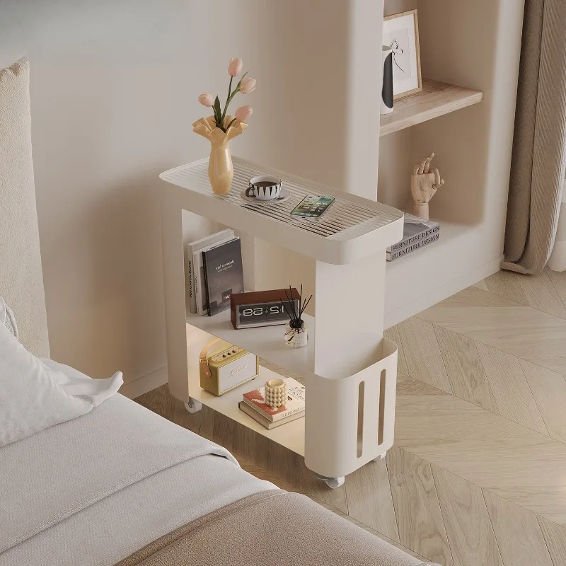 Super Narrow Bedside Table Shelf Small Storage Cabinet Bedroom Household Movable Side Couch Side Cabinet Bedside Table