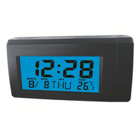 Auto Car Clock Thermometer Car Accessories Auto Interior Part Black For Auto Car Dashboard For Home Table Desk