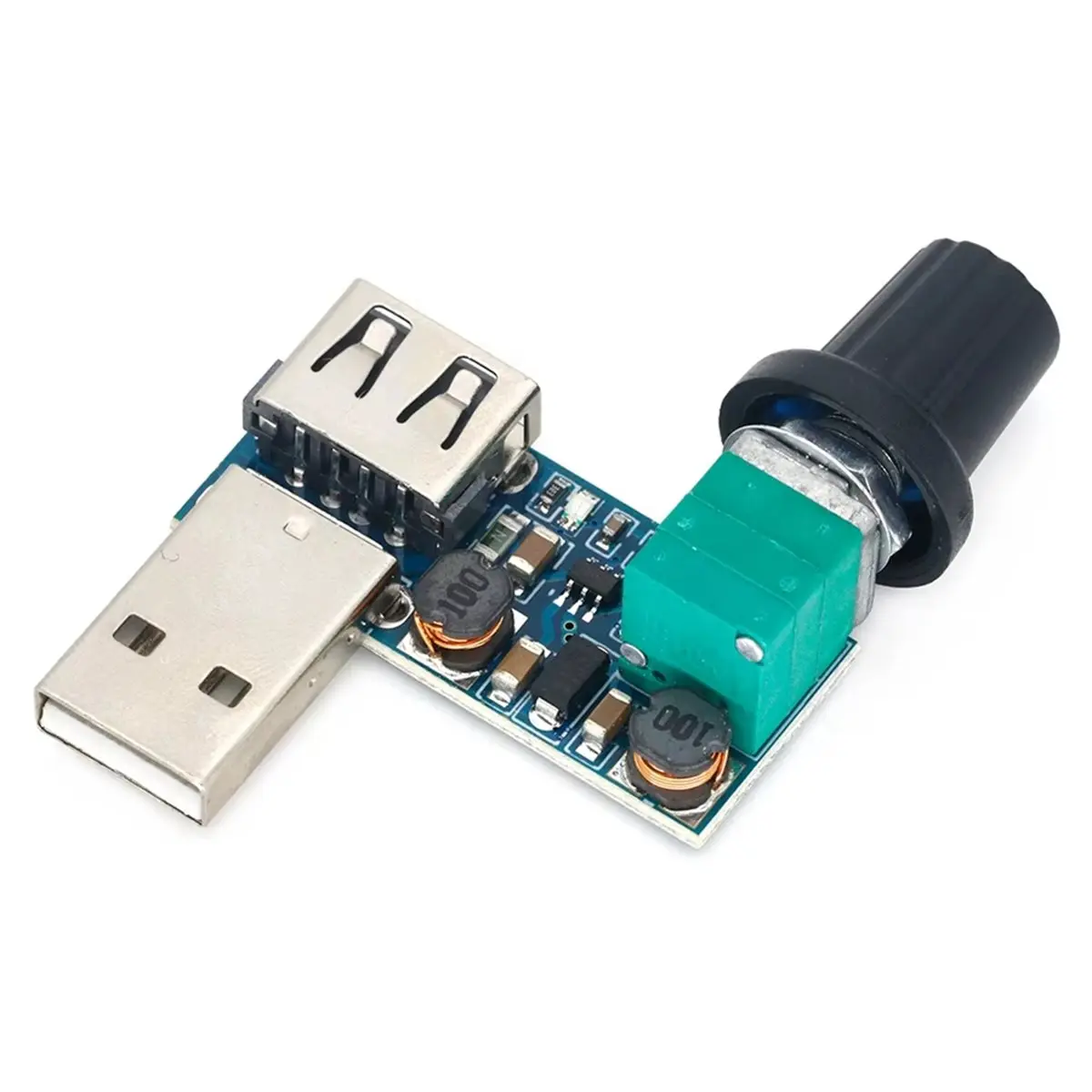 A64I DC 5-12V USB Fan Stepless Speed Controller Regulator with Switch Speed Module Fan Governor Volume Regulator Board
