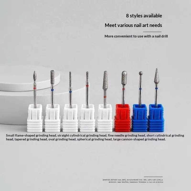 1Pcs Electric Manicure Machine Milling Bit Diamond Nail Drill Bits Cuticle Accessory Rotary Burr Mills Cutter Nail Remover Tool