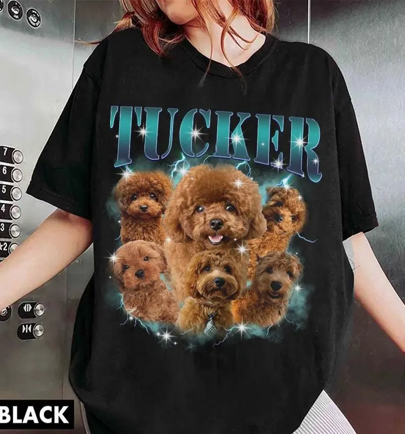 Rétro personnalisé Bootleg Rap Tee personnalisé chien Bootleg chemise personnalisé chien chemise personnalisée chien Bootleg chemise personnalisée chien Version