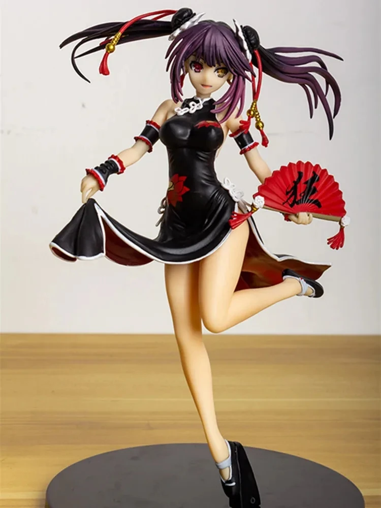 23cm Date A Live III Kurumi Tokisaki Anime Figure Tokisaki Kurumi Cheongsam Ver. Action Figure Date A Live III Figurine Doll Toy