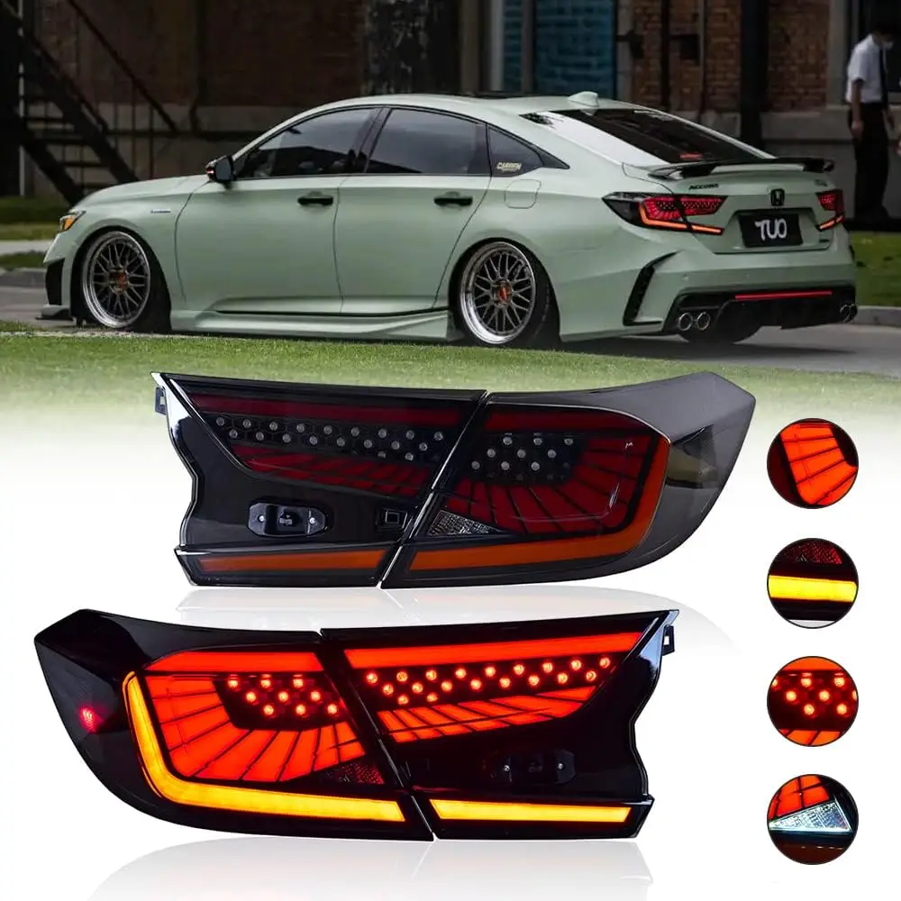 LED Tail Lights For Honda Accord 10th Gen 2018 - 2022 Start UP Animation DRL Signal Sequential Indicator Rear Lamp Assembly