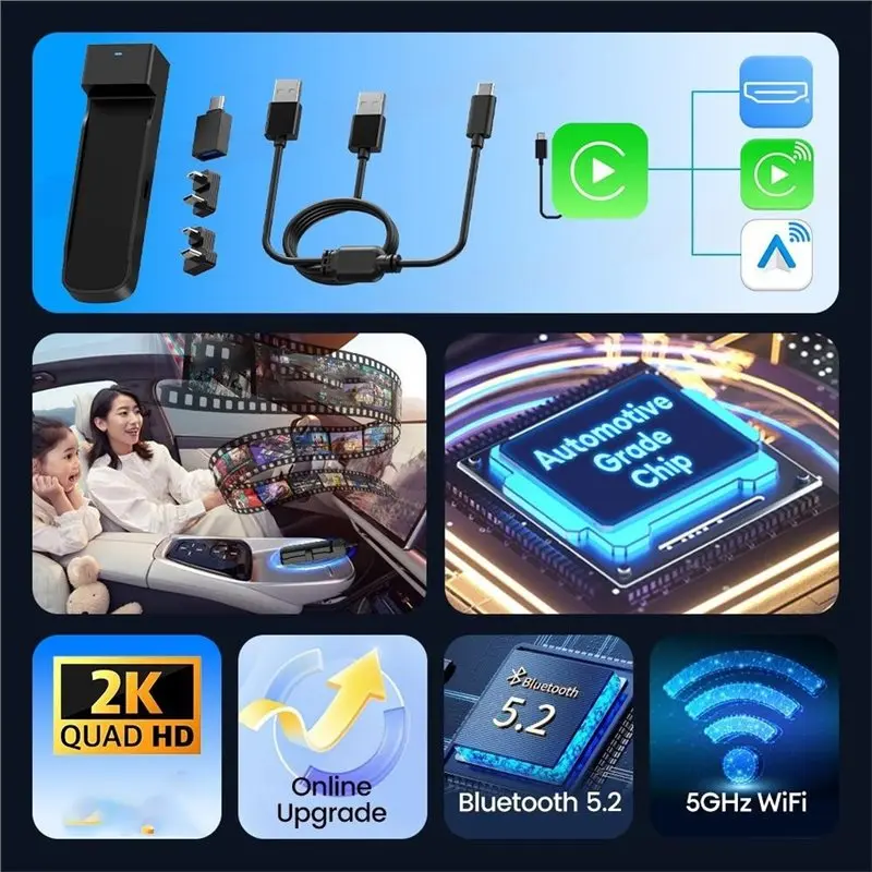 Y22A-For Fire TV Stick Car Playbox Support Wireless Carplay Android Auto -Connectivity Streaming Box Car Entertainment Device