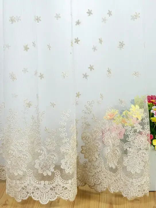 1 yard/lotto Nero Squisito Filato Netto di Cotone Ricamo Tessuti di Pizzo 130 CENTIMETRI Abito Abito Da Sposa Tenda Garza Ombra Tessuti RS1267