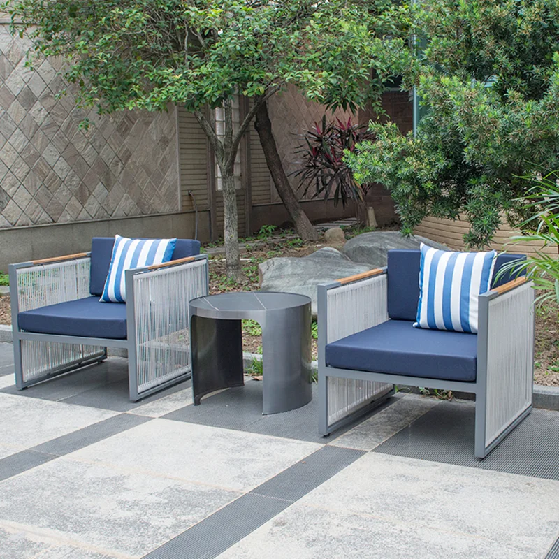 

Customized outdoor leisure courtyard sofa, aluminum alloy waterproof sunscreen villa, high-grade single sofa