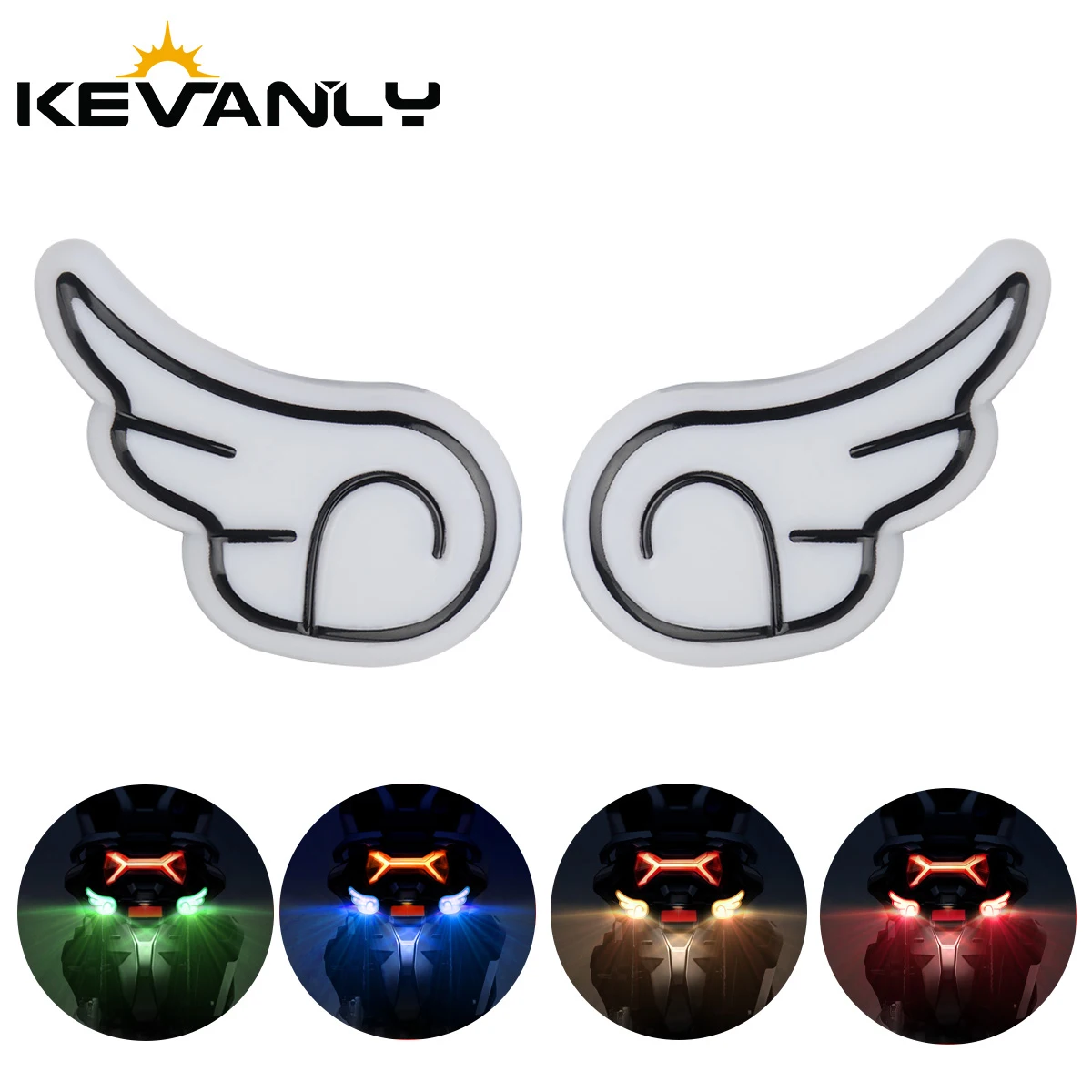 

1Pair Motorcycle Wing Shape LED Decorative Lamp Tail Light Strobe Flash Light Safety Warning Signal Light Eagle Eye Lamp