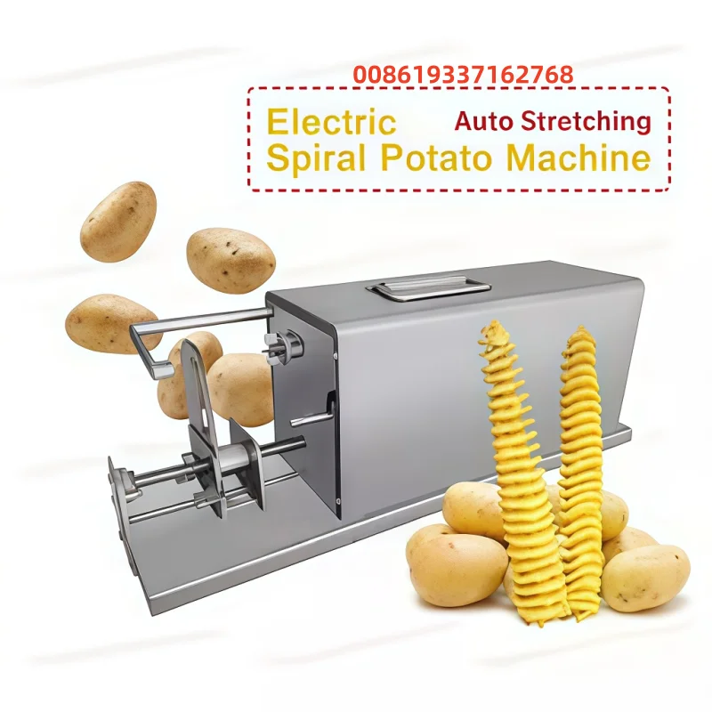 High Speed Spiral Crisp Potato Twist Cutting Machine Easy Operation Potato Tower Cutting Machine