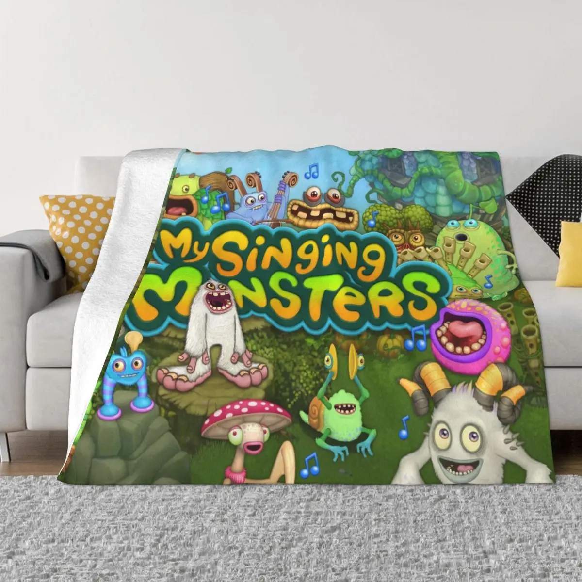 

My Singing Monsters Video Games Plaid Blanket Coral Fleece Plush Summer Super Soft Throw Blanket for Bedding Car Bedding Throws