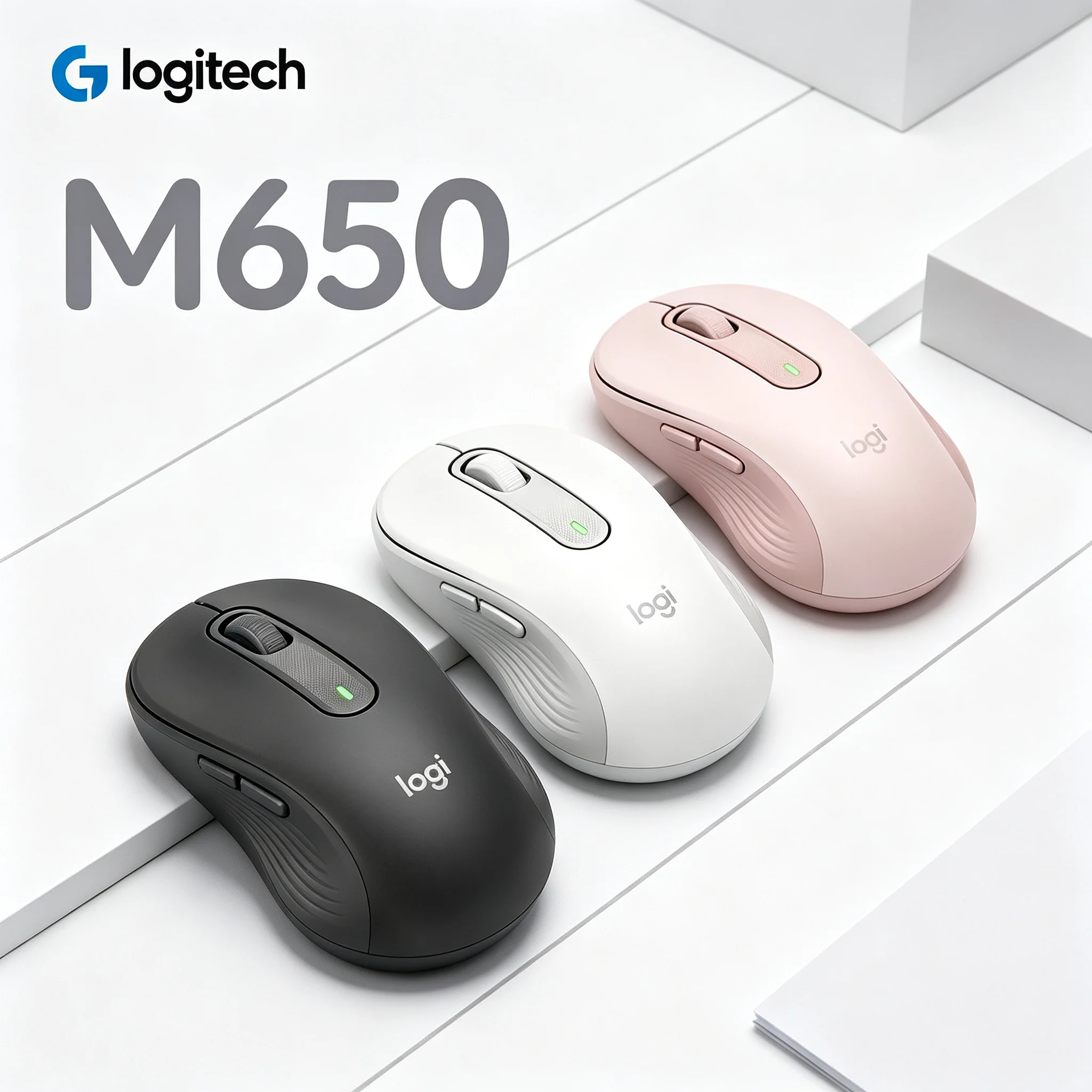 Quiet‑Click Logitech M650 Wireless Office Mouse Precise Optical Positioning Sensor Easy Device‑Switching Function Mice For PC Ma