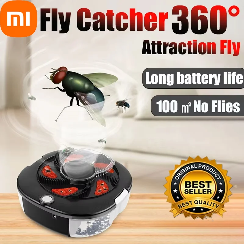 

Электрическая ловушка для мух Xiaomi, машина для уничтожения мух, уничтожитель насекомых, полностью автоматический вращающийся убийца насекомых, мощное всасывание