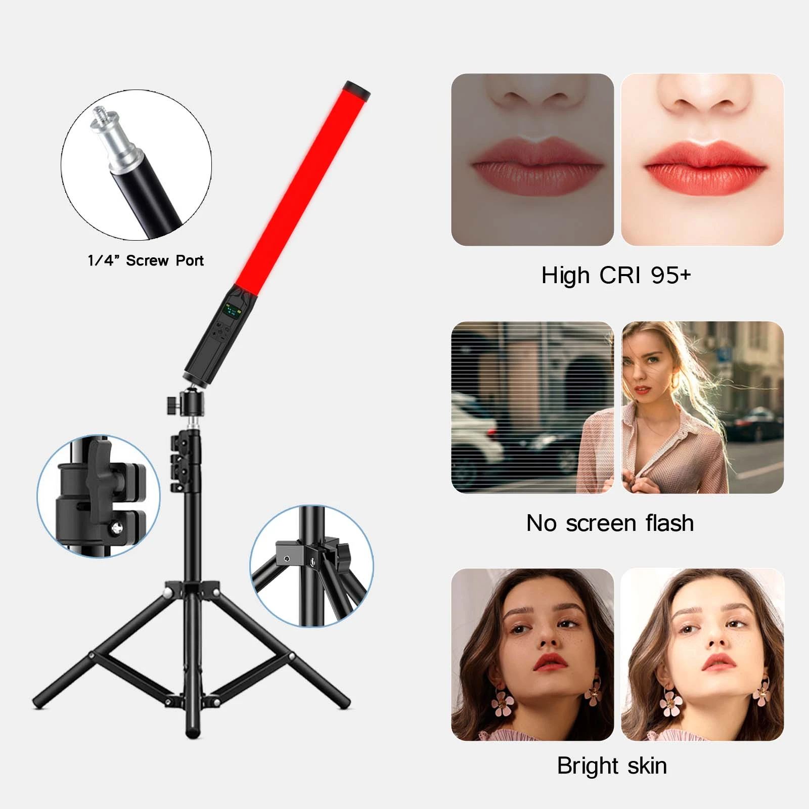 CRI 95+ 2500K-9000K Handheld RGB Colorful Video Stick Light 50CM LED Light Wand Photography Studio Lamp Photographic Lighting