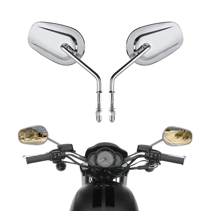 Motorcycle 8mm Rear View Side Mirrors For Harley Touring Road King Fatboy SPORTSTER XL883 1200 Forty Eight Dyna Heritage Softail