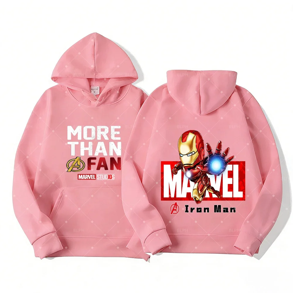 Cute Marvel Iron Man Family Hoodies, Perfect for Parent-Child Matching, Comfortable and Stylish Sweatshirts for Kids and Adults