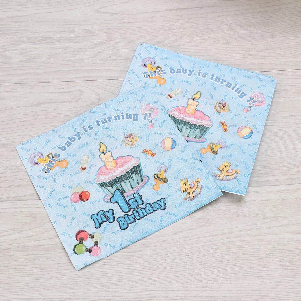 

20pcs Birthday Napkins Double Layer Luxurious Printed Party Favor Paper Soft Practical Use Bright Color Easy Clean