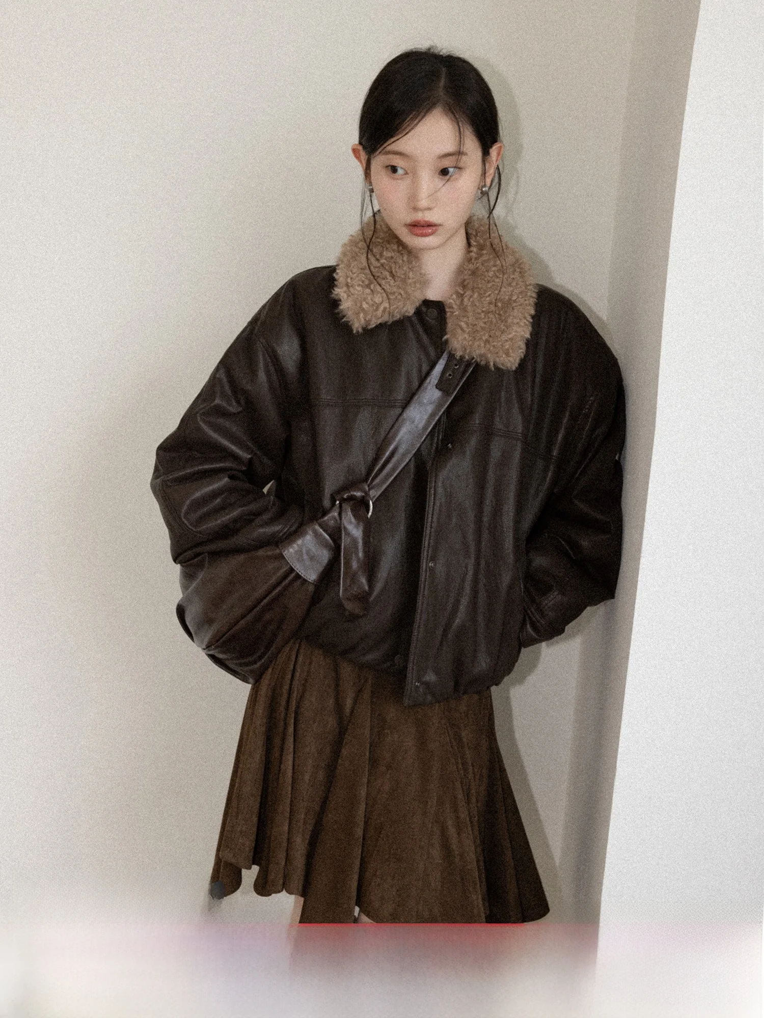 Warm Thiened Motorcycle Sle Jaet Women's ort Outerwear Winter New Arrival Canton S American Retro Leather Coat