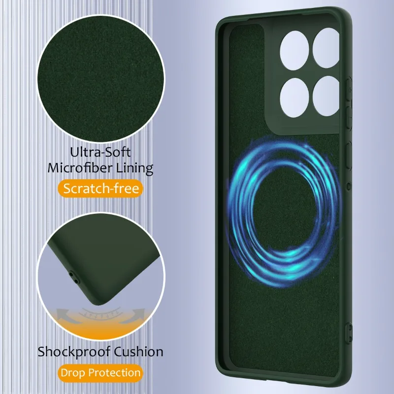 حافظة سيليكون سائل غير لامع لهاتف موتورولا إيدج 70 edge70 مغناطيسية لغطاء ممتص الصدمات للشحن اللاسلكي Magsafe لهاتف موتو X70 Air #2