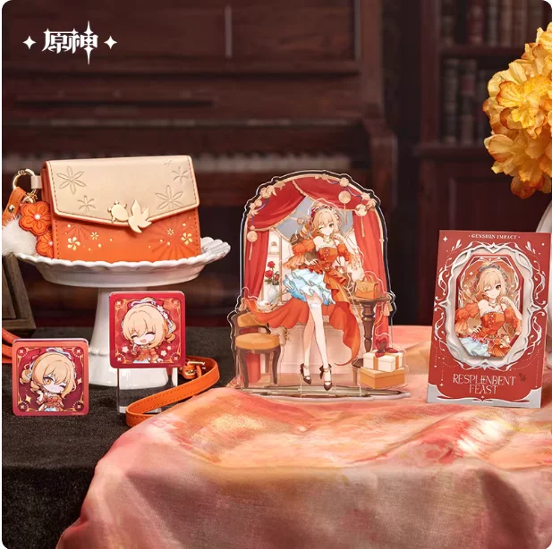 

Anime Genshin Impact Yoimiya Grand Banquet Stand Figure Acrylic Model Plate Metal Badge Cosplay Collection Desktop Decor Gifts