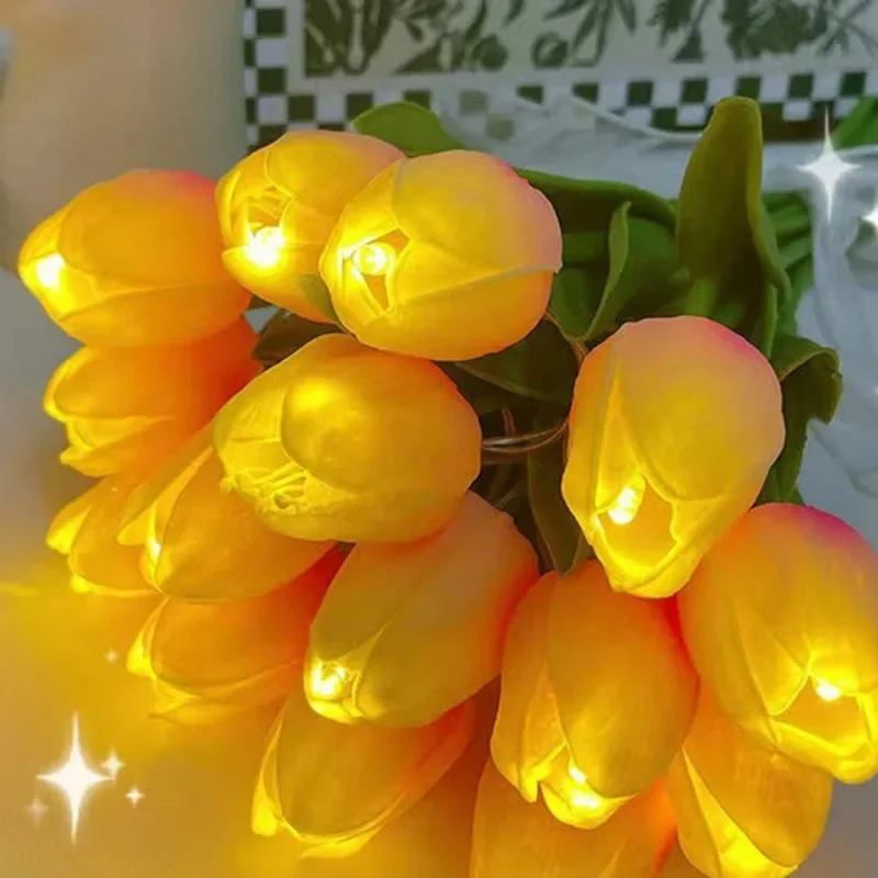 Veilleuse LED en Forme de Tulipe, Luminaire Décoratif d'Nik, Idéal pour une Chambre à Coucher, une Table de oral et, une Photographie ou un Mariage