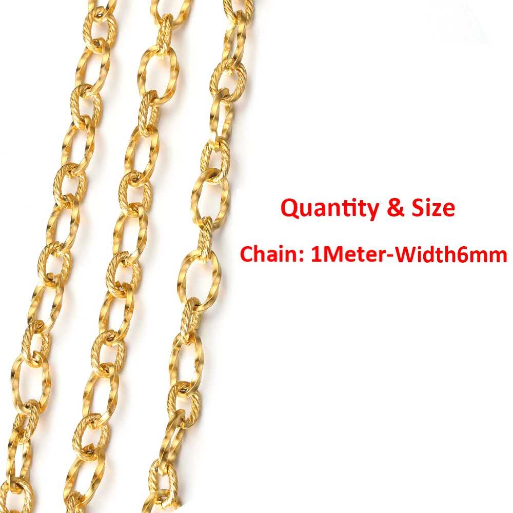 2 Meter 1 Meter Hochwertige Edelstahl-Drehketten für DIY-Halsketten, Armbänder, Kleidung und Schmuckherstellung Zubehör – Detail 24