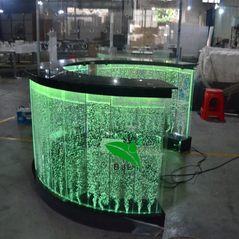 custom，modern LED light illuminated mobile bar reception counter design