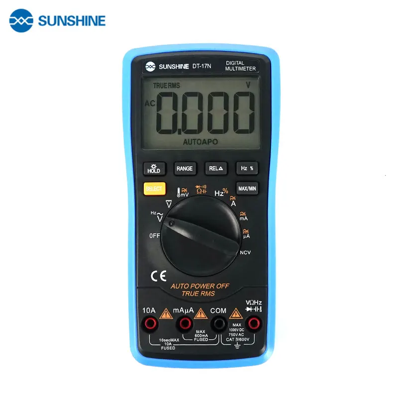 Imagem -03 - Sunshine Dt17n Auto Range Lcd Display Multímetro Digital Multímetro Digital Tester Instrumento Digital Automático para Ferramentas de Reparo