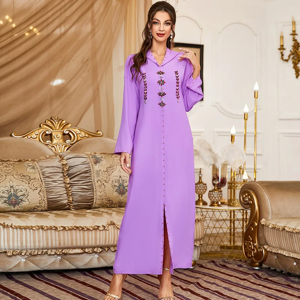 رمضان عيد مبارك عباية صلبة دبي العربية تركيا الإسلام مسلم فستان طويل عبايات للنساء قفطان نقاب رداء جلابة فام #2