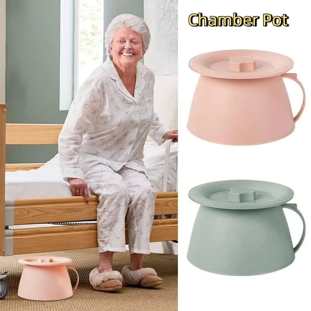 

Sanitary 1.5L Chamber Pot Thickened Plastic Portable Urinal Leak-Proof with Lid Bedpan for Elderly Kids