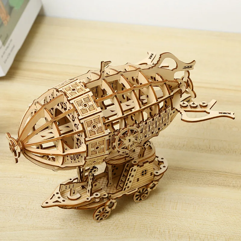 3D Wooden Puzzle Airship Model kits for Adults Model Building Kit Brain Teaser for Adults to Build Hand Craft Mechanical G184