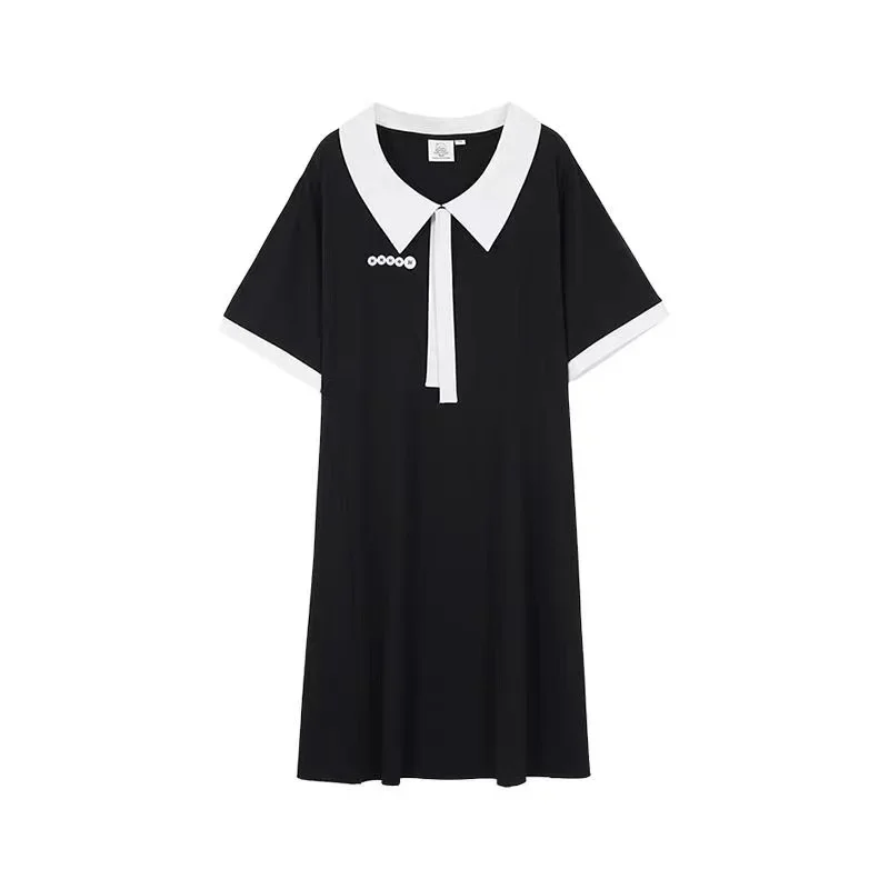 

Women's Oversized Short-Sleeved Casual Cotton T Shirt Dress, Loose Dresses, Fat Lady, Female Clothing, Plus Size 150kg Summer