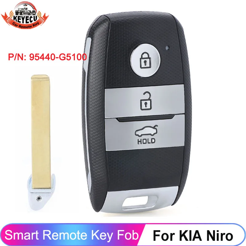 

KEYECU Keyless Go 95440-G5100 For KIA Niro 2016 2017 2018 Smart Car Key Fob 434MHz ID47 Chip 3 Button Remote