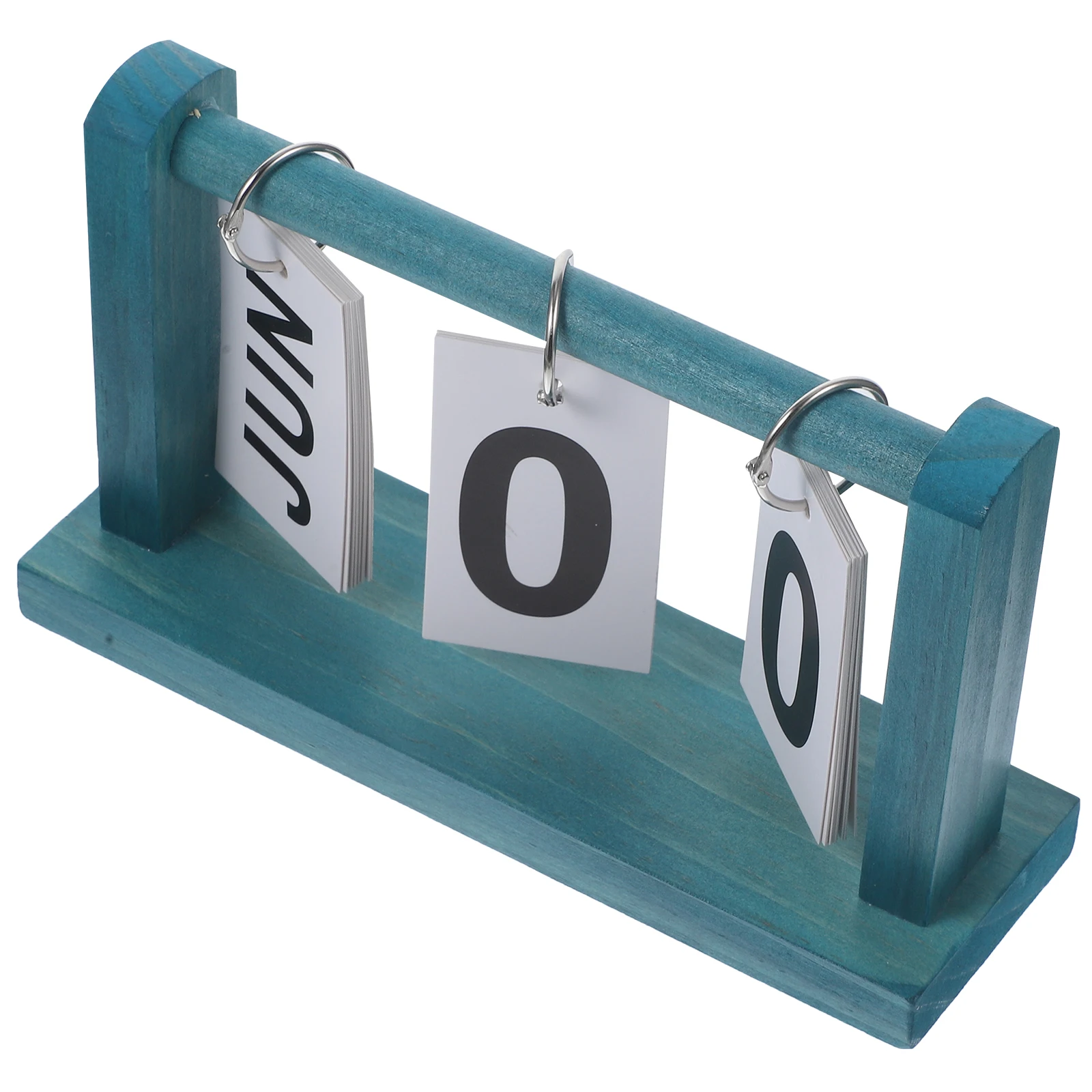 

Perpetual Calendar Retro Ornaments Flip for Office Desktop Decorations Multi-functional Turn The Page Blue Standing